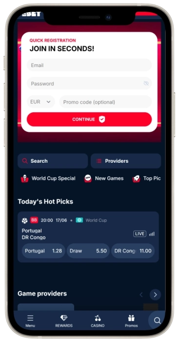 Kudosbet Mobile App